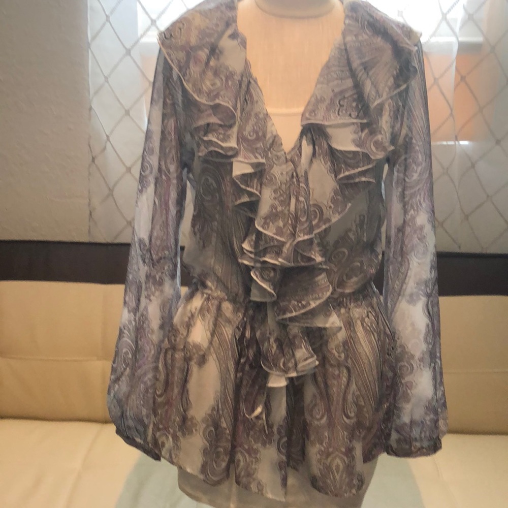 New Boston Proper Boho Chic Paisley Top
